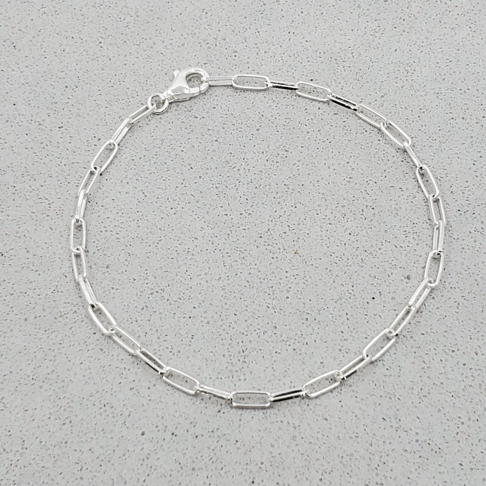 925 Sterling Silver Rectangular Link Bracelet